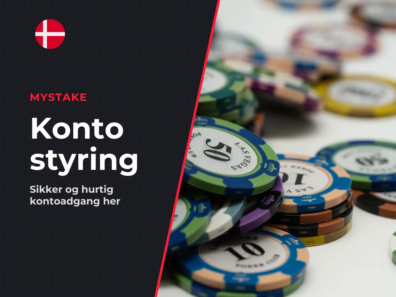 Kontostyring og spilhandlinger i appen. I